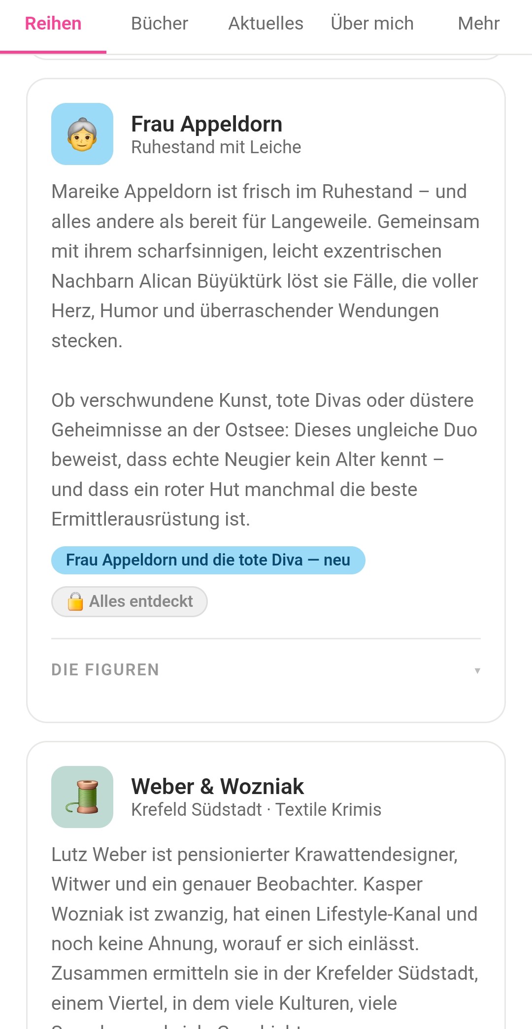 Die weiteren Reihen